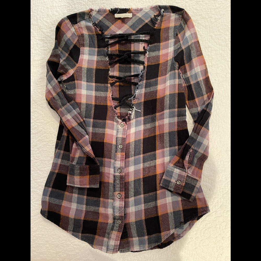 Gilded Intent plaid top